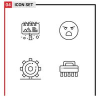 4 Creative Icons Modern Signs and Symbols of ad optimization emoji feeling search Editable Vector Design Elements