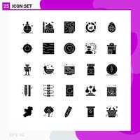 Universal Icon Symbols Group of 25 Modern Solid Glyphs of sales analytics moon two page Editable Vector Design Elements