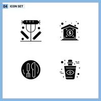 User Interface Pack of Basic Solid Glyphs of breakfast service food price plate Editable Vector Design Elements