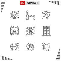 9 Icons Line Style Grid Based Creative Outline Symbols for Website Design Simple Line Icon Signs Isolated on White Background 9 Icon Set vector