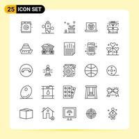 25 Creative Icons for Modern website design and responsive mobile apps 25 Outline Symbols Signs on White Background 25 Icon Pack vector