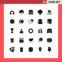 User Interface Pack of 25 Basic Solid Glyphs of study education sand castle academy complete Editable Vector Design Elements