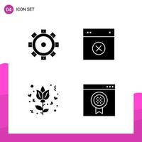 Glyph Icon set Pack of 4 Solid Icons isolated on White Background for responsive Website Design Print and Mobile Applications vector