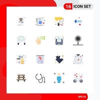 User Interface Pack of 16 Basic Flat Colors of fitness left sync direction roller brush Editable Pack of Creative Vector Design Elements