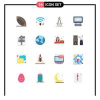 Modern Set of 16 Flat Colors and symbols such as craft pc product imac monitor Editable Pack of Creative Vector Design Elements