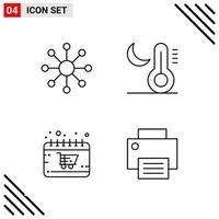 conjunto perfecto de píxeles de iconos de 4 líneas conjunto de iconos de esquema para el diseño de sitios web y la interfaz de aplicaciones móviles vector