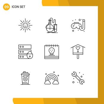 User Interface Pack of 9 Basic Outlines of ghost key test internet security device Editable Vector Design Elements