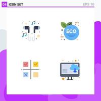 4 Thematic Vector Flat Icons and Editable Symbols of hand free management smartphone eco leaf product Editable Vector Design Elements