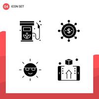 Pack of 4 Universal Glyph Icons for Print Media on White Background vector