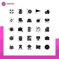 25 iconos creativos signos y símbolos modernos de marca de fruta rueda de bandera médica elementos de diseño vectorial editables vector