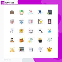 Modern Set of 25 Flat Colors Pictograph of card down goods arrow direction Editable Vector Design Elements