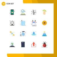 16 Thematic Vector Flat Colors and Editable Symbols of balance interface back to school gestures fingers Editable Pack of Creative Vector Design Elements