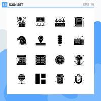 16 Creative Icons Modern Signs and Symbols of eagle animal presentation education book Editable Vector Design Elements