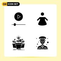 4 Creative Icons for Modern website design and responsive mobile apps 4 Glyph Symbols Signs on White Background 4 Icon Pack vector