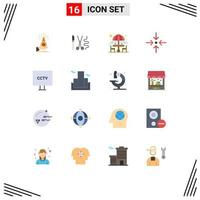 paquete de iconos de vectores de stock de 16 signos y símbolos de línea para colapsar instrumentos de mesa sentados silla de jardín paquete editable de elementos creativos de diseño de vectores