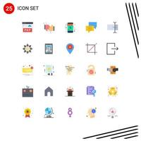 25 Flat Color concept for Websites Mobile and Apps cursor discuss online customer bubbles Editable Vector Design Elements