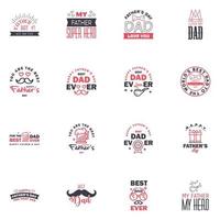 Happy Fathers Day 16 Black and Pink Vector Element Set Ribbons and Labels Editable Vector Design Elements