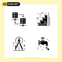 4 Creative Icons for Modern website design and responsive mobile apps 4 Glyph Symbols Signs on White Background 4 Icon Pack vector