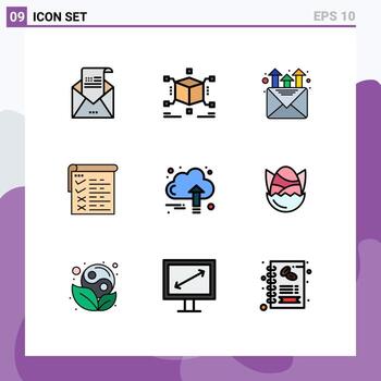 Set of 9 Modern UI Icons Symbols Signs for business qa box report checklist Editable Vector Design Elements