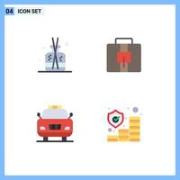 Pack of 4 Modern Flat Icons Signs and Symbols for Web Print Media such as aroma police spa suitcase investment Editable Vector Design Elements