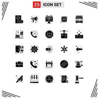 Set of 25 Modern UI Icons Symbols Signs for plug electric sound facebook computer Editable Vector Design Elements