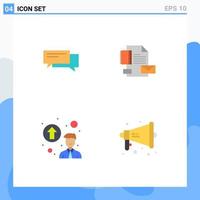 4 Universal Flat Icons Set for Web and Mobile Applications chat business communication speech identity Editable Vector Design Elements