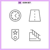 4 Icons in Line Style Outline Symbols on White Background Creative Vector Signs for Web mobile and Print