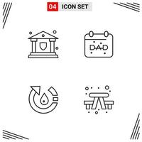 4 Icons Line Style Grid Based Creative Outline Symbols for Website Design Simple Line Icon Signs Isolated on White Background 4 Icon Set vector