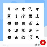 conjunto de 25 iconos modernos de la interfaz de usuario signos de símbolos para elementos de diseño de vectores editables de búsqueda eléctrica digital en el hogar de la máquina