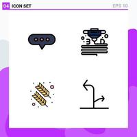 User Interface Pack of 4 Basic Filledline Flat Colors of bubble feather gadget printer arrows Editable Vector Design Elements