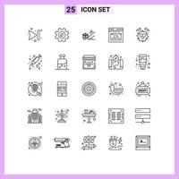 25 Universal Line Signs Symbols of website secure business page personal Editable Vector Design Elements