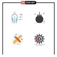 4 User Interface Flat Icon Pack of modern Signs and Symbols of abilities xmas person celebration drawing tools Editable Vector Design Elements