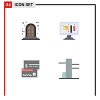 4 Creative Icons Modern Signs and Symbols of frame debit creative direct payment tools and utensils Editable Vector Design Elements