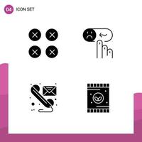 Universal Icon Symbols Group of Modern Solid Glyphs of abstract support ui help message Editable Vector Design Elements