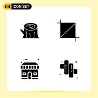 4 Creative Icons for Modern website design and responsive mobile apps 4 Glyph Symbols Signs on White Background 4 Icon Pack vector