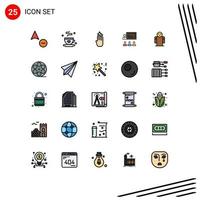 Set of 25 Modern UI Icons Symbols Signs for hands management four leadership business Editable Vector Design Elements