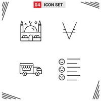 Universal Icon Symbols Group of 4 Modern Filledline Flat Colors of islam shop on wheels ramadan crypto format Editable Vector Design Elements