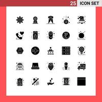 Set of 25 Modern UI Icons Symbols Signs for christmas pendulum hotel movement tower Editable Vector Design Elements