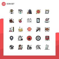 Set of 25 Modern UI Icons Symbols Signs for tag quality graduation price tag present Editable Vector Design Elements