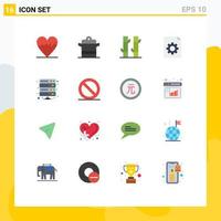 Set of 16 Modern UI Icons Symbols Signs for server data bamboo file control Editable Pack of Creative Vector Design Elements