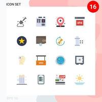 grupo de 16 colores planos modernos establecidos para eliminar el mapa multimedia favorito error http paquete editable de elementos de diseño de vectores creativos