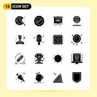 16 Creative Icons for Modern website design and responsive mobile apps 16 Glyph Symbols Signs on White Background 16 Icon Pack vector