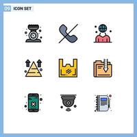 Set of 9 Modern UI Icons Symbols Signs for sucess land phone mountain management Editable Vector Design Elements