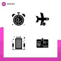 Glyph Icon set Pack of 4 Solid Icons isolated on White Background for responsive Website Design Print and Mobile Applications vector