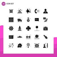 25 iconos creativos, signos y símbolos modernos de aplicaciones completas de teléfono, elementos de diseño vectorial editables vector