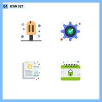 4 Flat Icon concept for Websites Mobile and Apps carnival contract party check invoice Editable Vector Design Elements