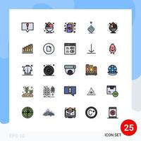 paquete de iconos de vector de stock de 25 signos y símbolos de línea para tarjetas de juego de palo juego amor elementos de diseño de vector editables