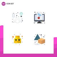 4 Creative Icons Modern Signs and Symbols of adapter jacket energy monitor safety Editable Vector Design Elements