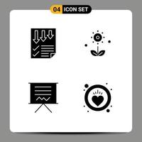 4 Creative Icons Modern Signs and Symbols of arrows spring paper floral board Editable Vector Design Elements