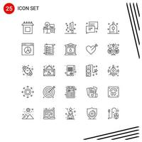 Set of 25 Modern UI Icons Symbols Signs for birthday thanksgiving blood you murder Editable Vector Design Elements